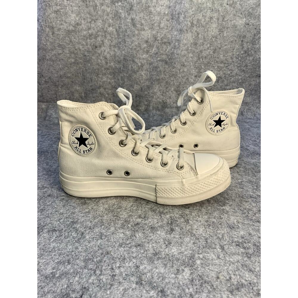 Converse Chuck Taylor All Star Lift High Top Cream Butterfly Platform W Size 7.5 - Picture 2 of 12
